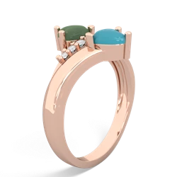 Jade Heart To Heart 14K Rose Gold ring R2064