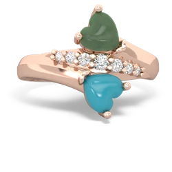 Jade Heart To Heart 14K Rose Gold ring R2064