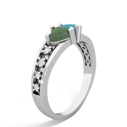 Jade Heart To Heart 14K White Gold ring R3342