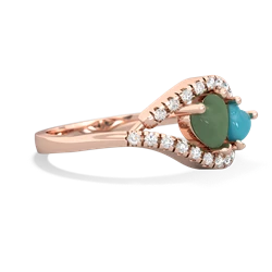 Jade Mother And Child 14K Rose Gold ring R3010