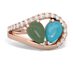 Jade Nestled Heart Keepsake 14K Rose Gold ring R5650