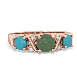 Jade Hugs And Kisses 14K Rose Gold ring R5016