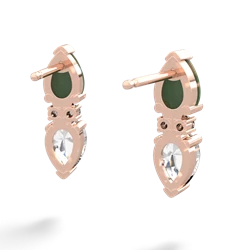 Jade Bowtie Drop 14K Rose Gold earrings E0865