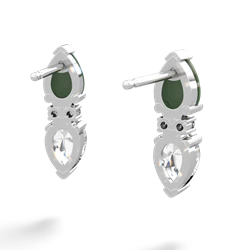 Jade Bowtie Drop 14K White Gold earrings E0865