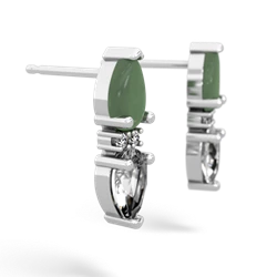 Jade Bowtie Drop 14K White Gold earrings E0865