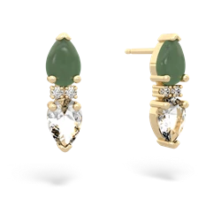 Jade Bowtie Drop 14K Yellow Gold earrings E0865