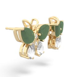 Jade Butterfly 14K Yellow Gold earrings E2215