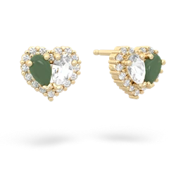 Jade Halo 14K Yellow Gold earrings E7008