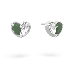 Jade 'Our Heart' 14K White Gold earrings E5072