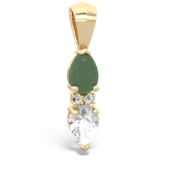 Jade Bowtie Drop 14K Yellow Gold pendant P0865