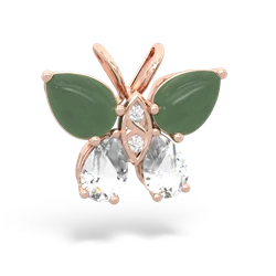 Jade Butterfly 14K Rose Gold pendant P2215