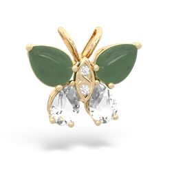 Jade Butterfly 14K Yellow Gold pendant P2215