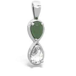 Jade Infinity 14K White Gold pendant P5050