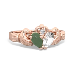 Jade 'Our Heart' Claddagh 14K Rose Gold ring R2388