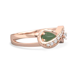 Jade Diamond Infinity 14K Rose Gold ring R5390