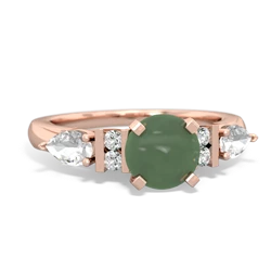 Jade 6Mm Round Eternal Embrace Engagement 14K Rose Gold ring R2005