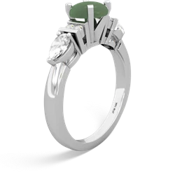 Jade 6Mm Round Eternal Embrace Engagement 14K White Gold ring R2005