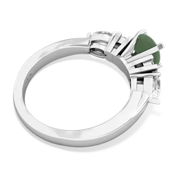 Jade 6Mm Round Eternal Embrace Engagement 14K White Gold ring R2005