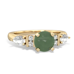 Jade 6Mm Round Eternal Embrace Engagement 14K Yellow Gold ring R2005