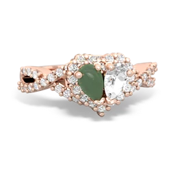 Jade Diamond Twist 'One Heart' 14K Rose Gold ring R2640HRT