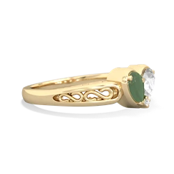 Jade Filligree 'One Heart' 14K Yellow Gold ring R5070