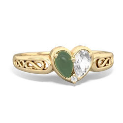 Jade Filligree 'One Heart' 14K Yellow Gold ring R5070