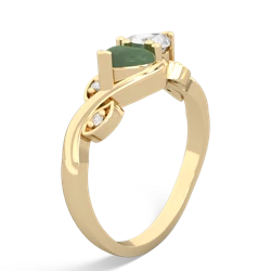 Jade Floral Elegance 14K Yellow Gold ring R5790