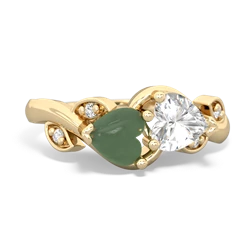 Jade Floral Elegance 14K Yellow Gold ring R5790