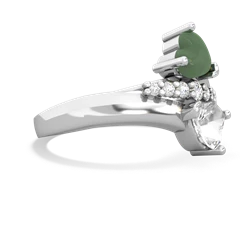 Jade Heart To Heart 14K White Gold ring R2064