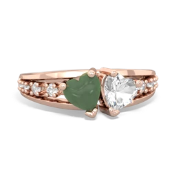 Jade Heart To Heart 14K Rose Gold ring R3342