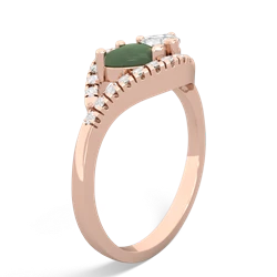 Jade Mother And Child 14K Rose Gold ring R3010