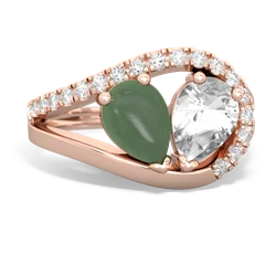 Jade Nestled Heart Keepsake 14K Rose Gold ring R5650