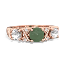 Jade Hugs And Kisses 14K Rose Gold ring R5016