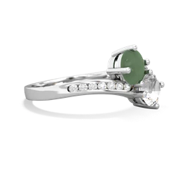 Jade Channel Set Two Stone 14K White Gold ring R5303