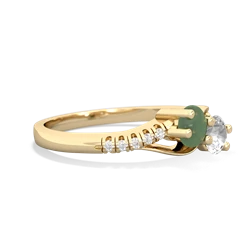 Jade Infinity Pave Two Stone 14K Yellow Gold ring R5285