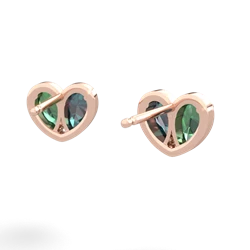 Lab Emerald 'Our Heart' 14K Rose Gold earrings E5072