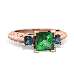 Lab Emerald Eternal Embrace Engagement 14K Rose Gold ring C2001