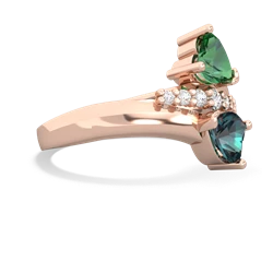 Lab Emerald Heart To Heart 14K Rose Gold ring R2064