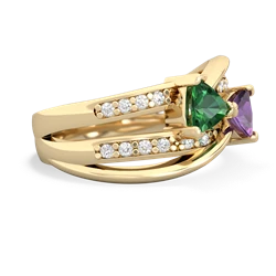 Lab Emerald Bowtie 14K Yellow Gold ring R2360