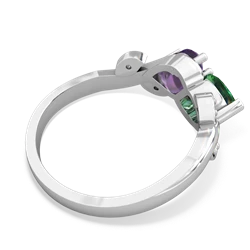 Lab Emerald Floral Elegance 14K White Gold ring R5790