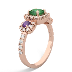 Lab Emerald Regal Halo 14K Rose Gold ring R5350