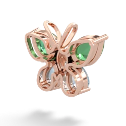 Lab Emerald Butterfly 14K Rose Gold pendant P2215