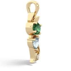 Lab Emerald Kitten 14K Yellow Gold pendant P5780