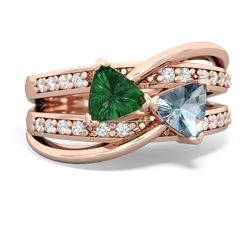 Lab Emerald Bowtie 14K Rose Gold ring R2360