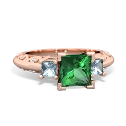 Lab Emerald Eternal Embrace Engagement 14K Rose Gold ring C2001