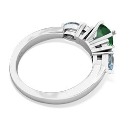 Lab Emerald 6Mm Round Eternal Embrace Engagement 14K White Gold ring R2005