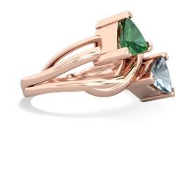 Lab Emerald Split Band Swirl 14K Rose Gold ring R2341