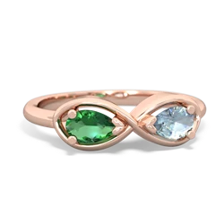 Lab Emerald Infinity 14K Rose Gold ring R5050