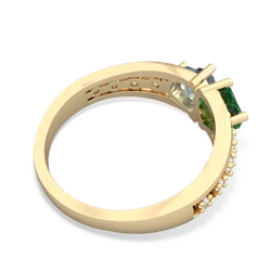 Lab Emerald Heart To Heart 14K Yellow Gold ring R3342