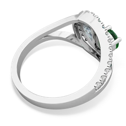 Lab Emerald Nestled Heart Keepsake 14K White Gold ring R5650